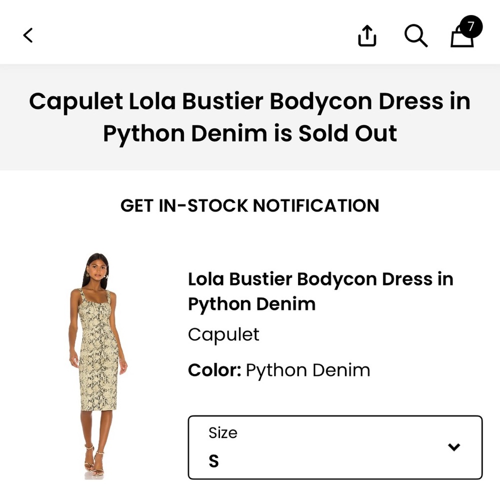RevolveCapulet Lola Bustier Bodycon Dress Small Python Denim Snake Print Midi - Picture 15 of 15
